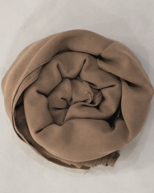 Coffee Georgette Chiffon Scarf