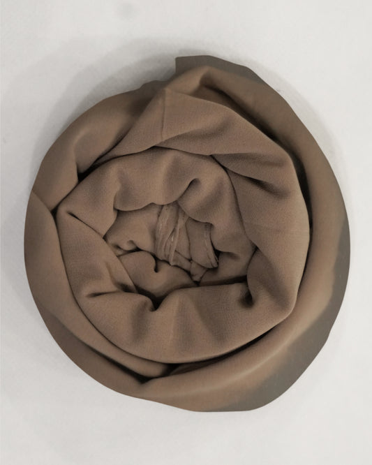 Ash Brown Georgette Chiffon Scarf