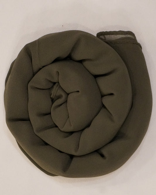 Olive Green Georgette Chiffon Scarf