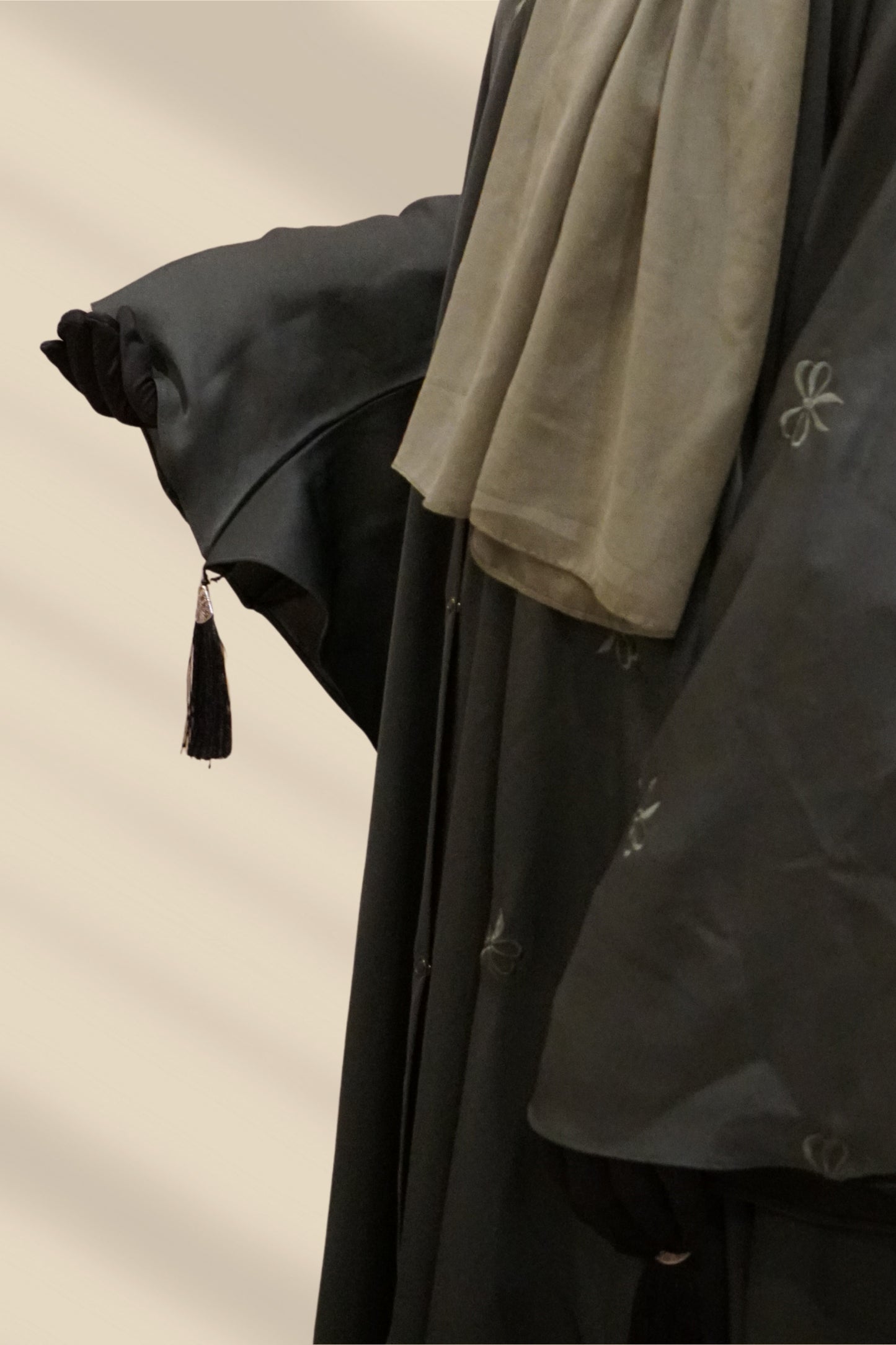 Olive Bow Embroidered Abaya