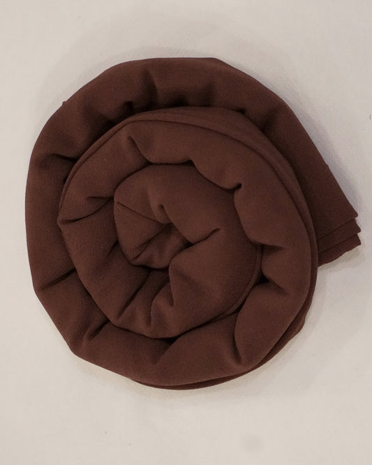 Dark Brown Georgette Chiffon Scarf