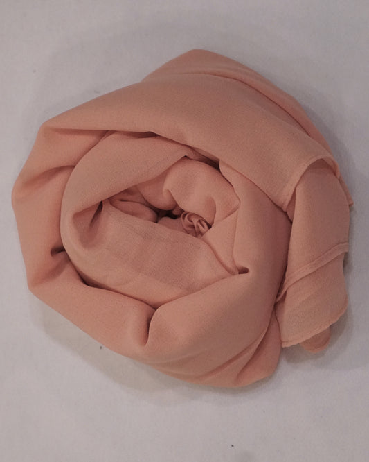 Peachy Pink Georgette Chiffon Scarf