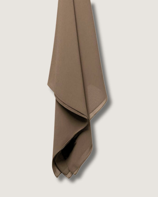 Coffee Georgette Chiffon Scarf