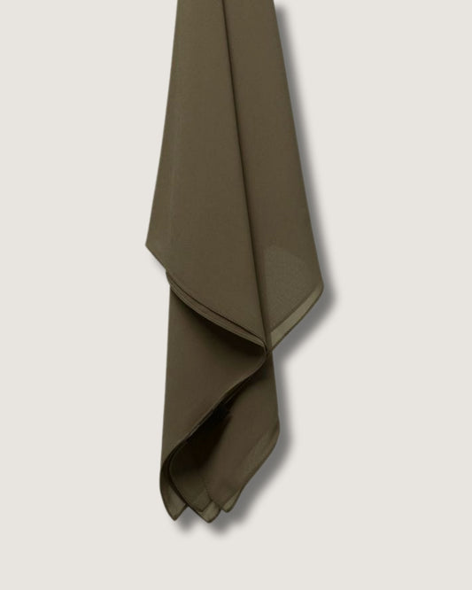 Olive Green Georgette Chiffon Scarf