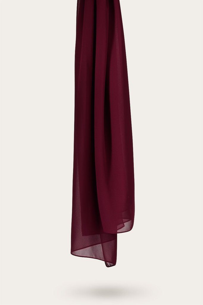 Elegant Maroon Chiffon Hijab