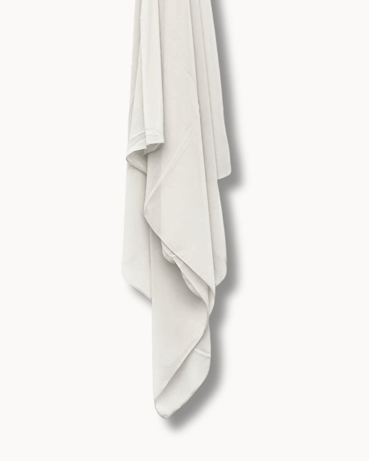 White Georgette Chiffon Scarf