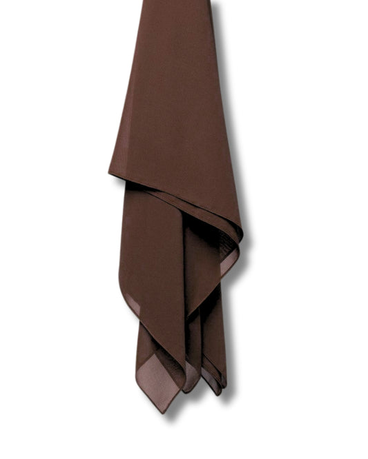 Dark Brown Georgette Chiffon Scarf