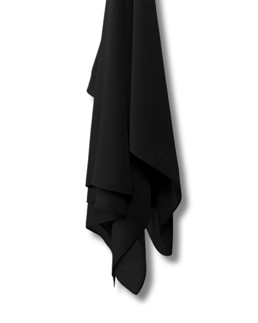 Black Georgette Chiffon Scarf