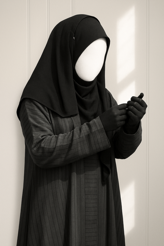 GREY LINING FLOW ABAYA